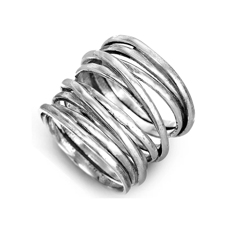 Bague Superposée en Argent Vintage