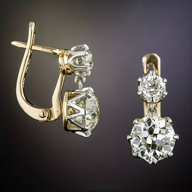 Boucles d'oreilles en or vintage et zircon