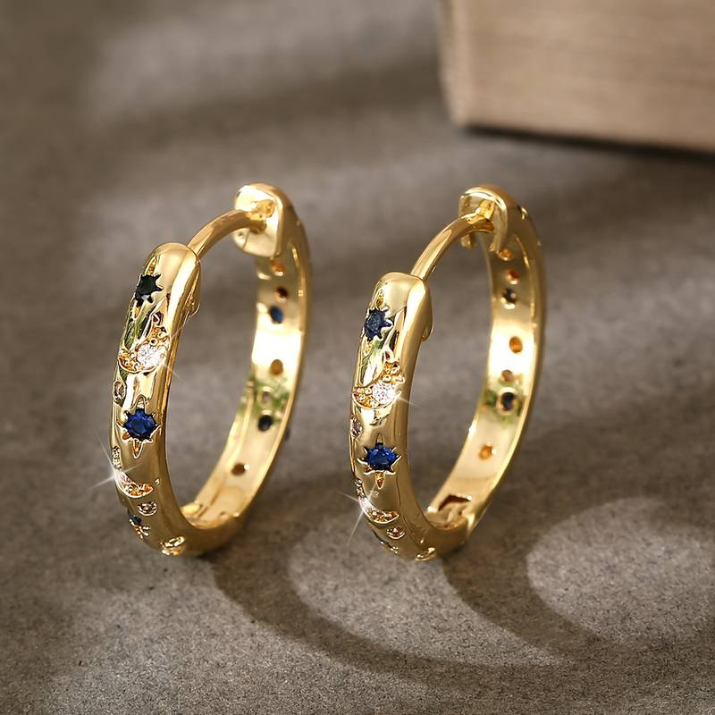 Boucles d'oreilles créoles dorées vintage