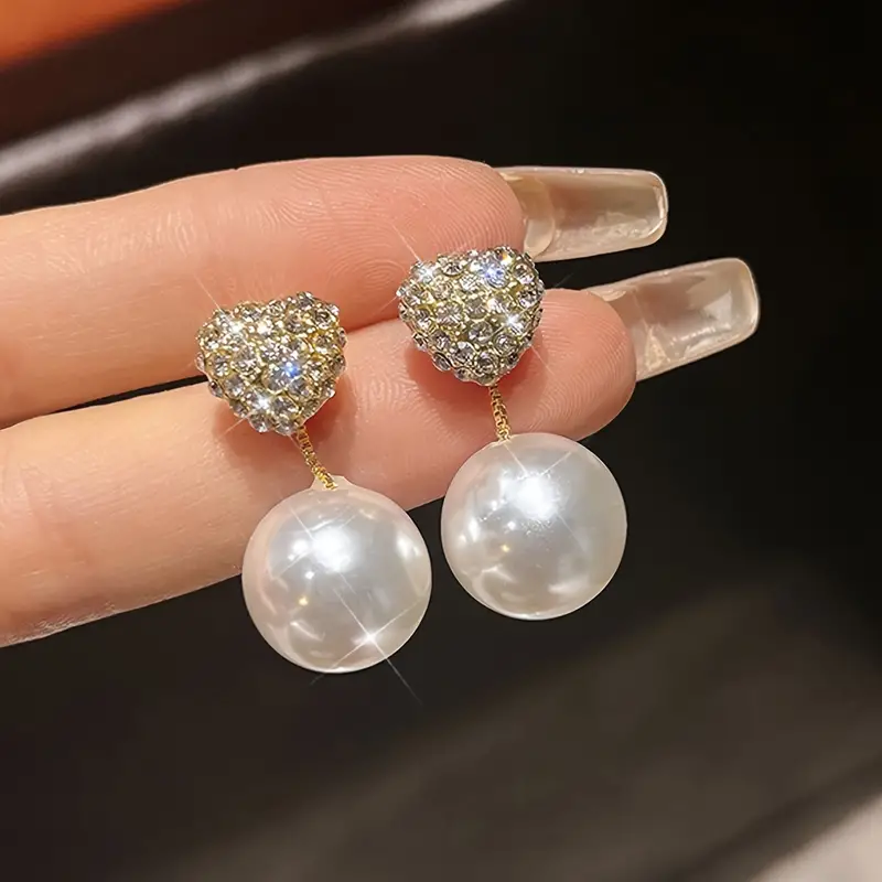 Boucles d'oreilles en perles élégantes avec paillettes