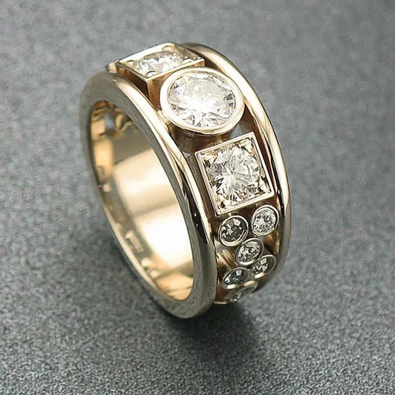 Bague Vintage en Zirconium Doré