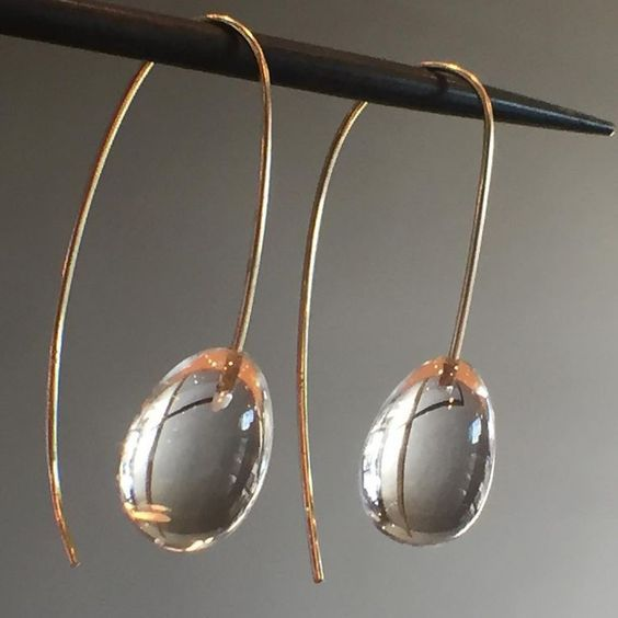 Boucles d'oreilles vintage en cristal gris