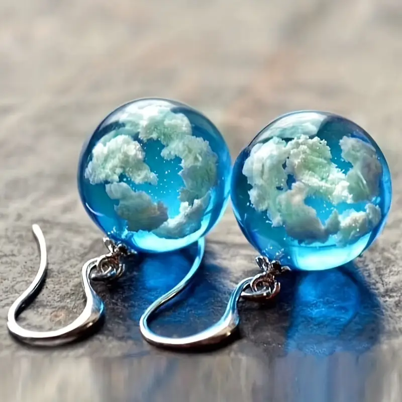 Boucles d'oreilles en sphère de ciel cristallin