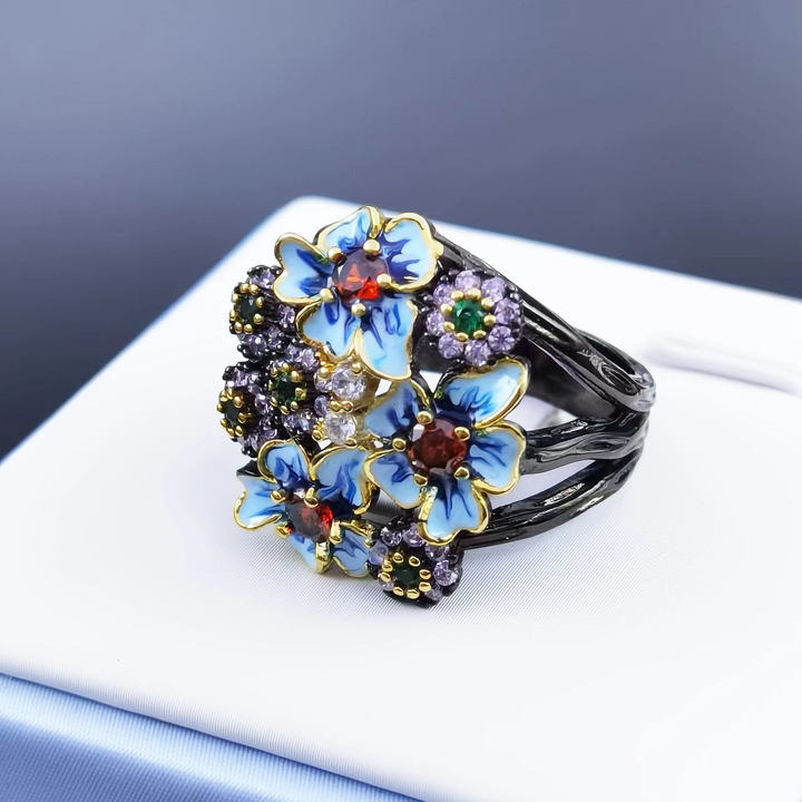 Bague Émail Fleur