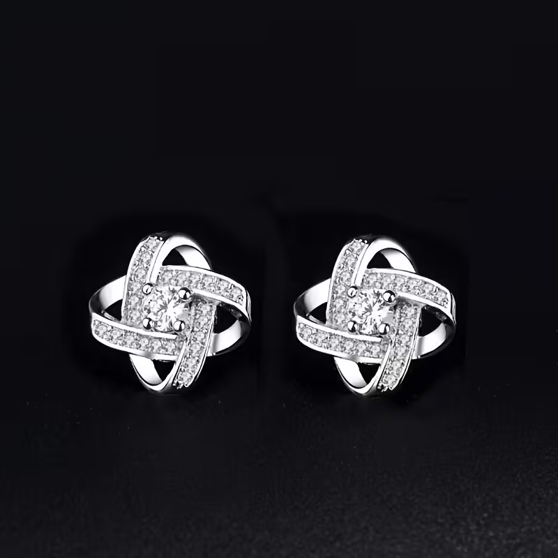 Boucles d'oreilles en argent Twisted Orbit