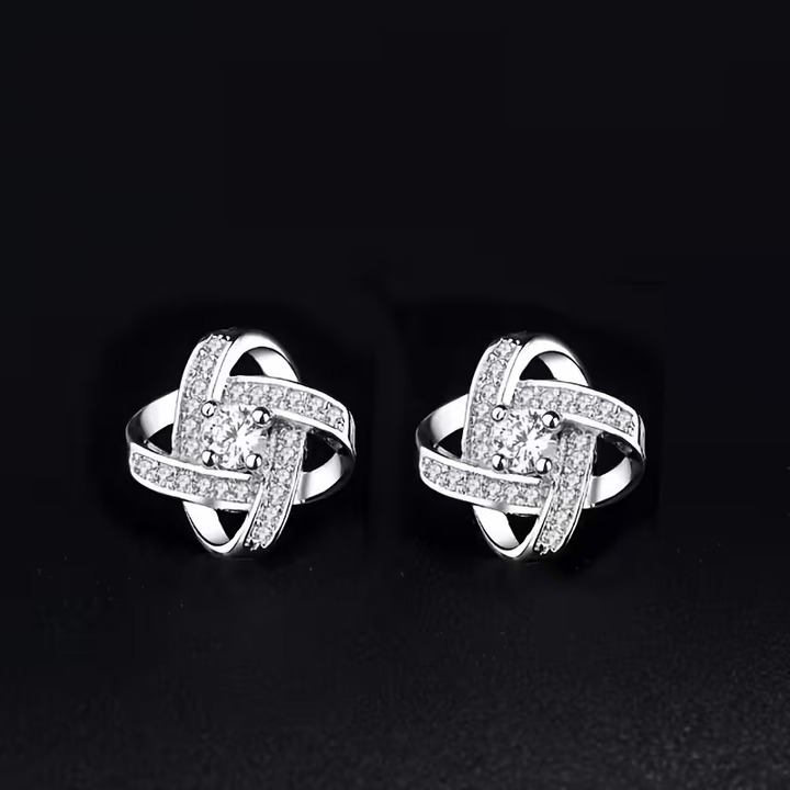 Boucles d'oreilles en argent Twisted Orbit