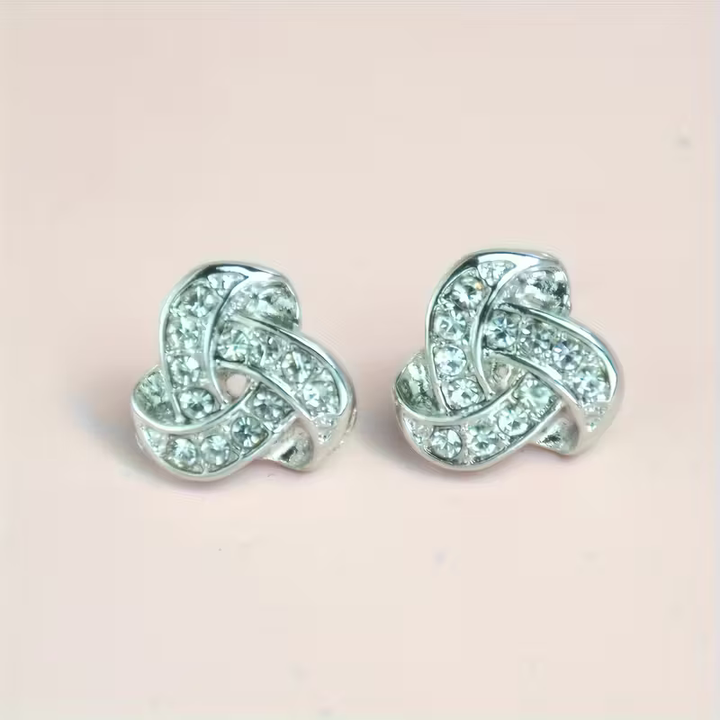 Boucles d'oreilles en nœud d'amour scintillant