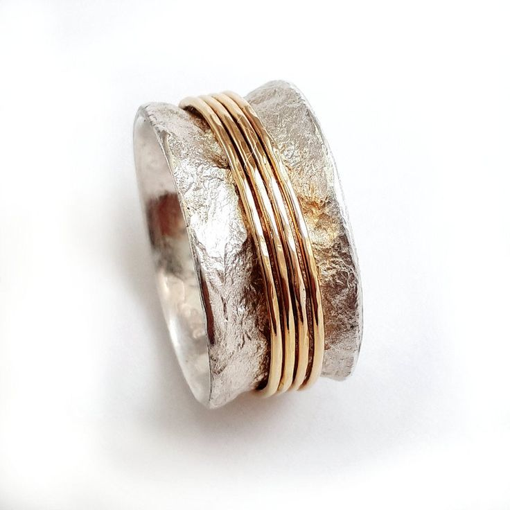 Bague Fil d'Or en Argent Vintage