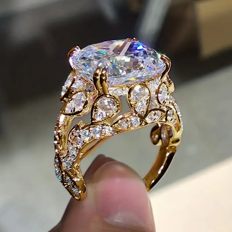 Bague en Verre Vintage Dorée