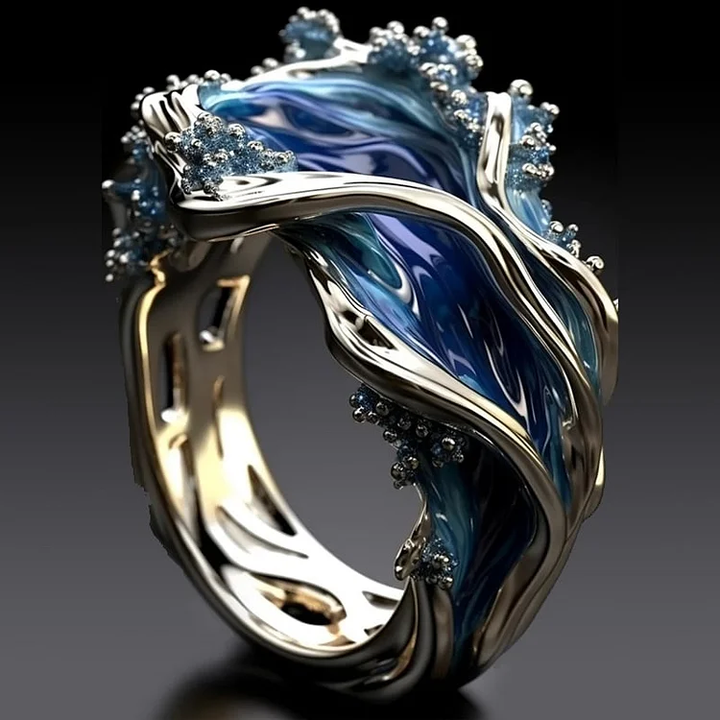 Bague Vintages en Océan Doré Ondulé