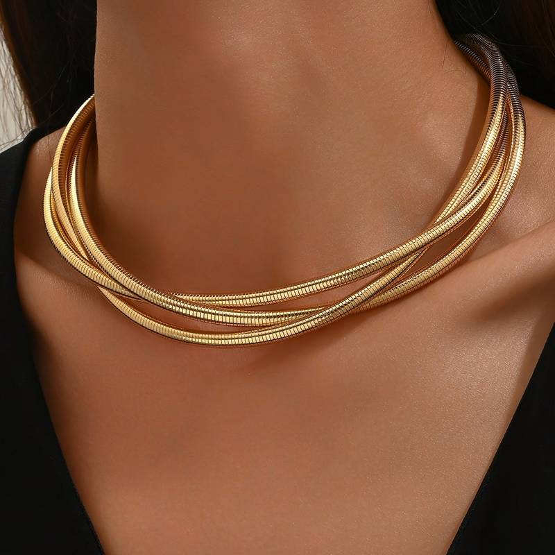 Collier Vintage Enchâssé en Or