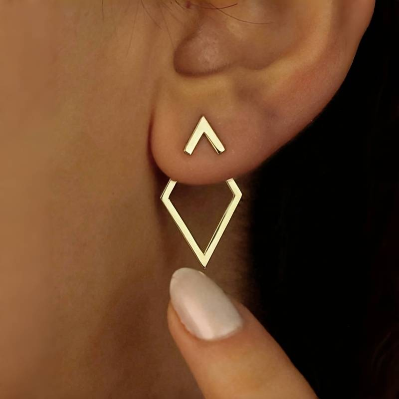 Boucles d'oreilles géométriques dorées vintage