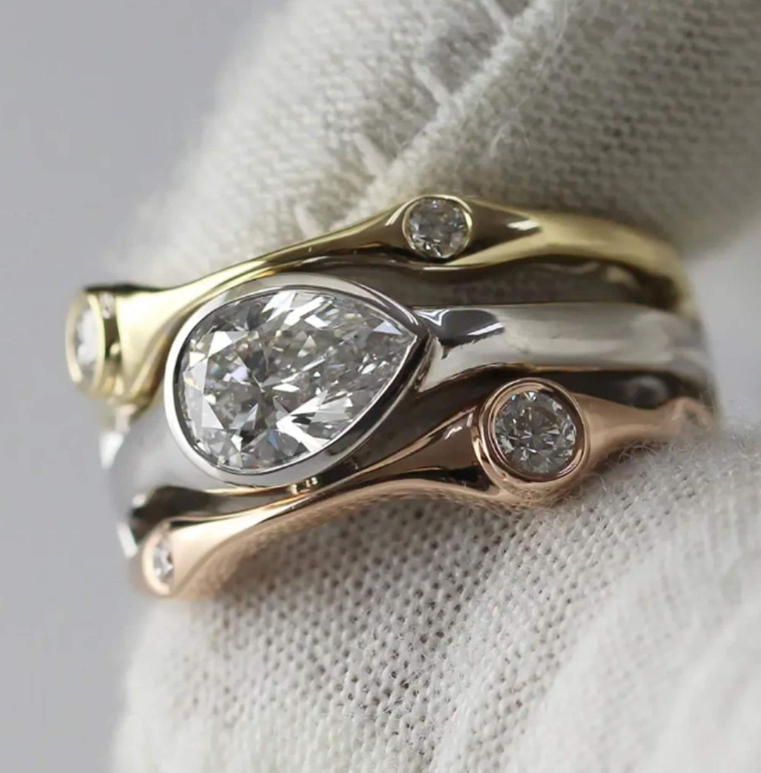 Bague en Zirconia Vintage Superposée