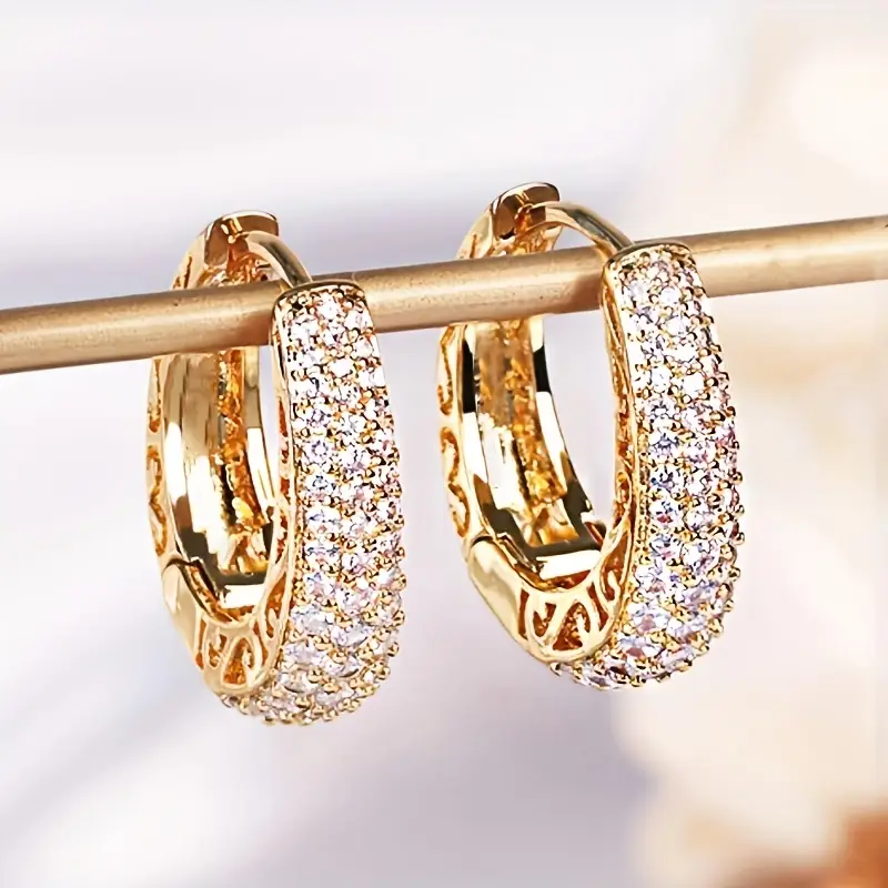Boucles d'oreilles en verre en forme de cerceau brillant