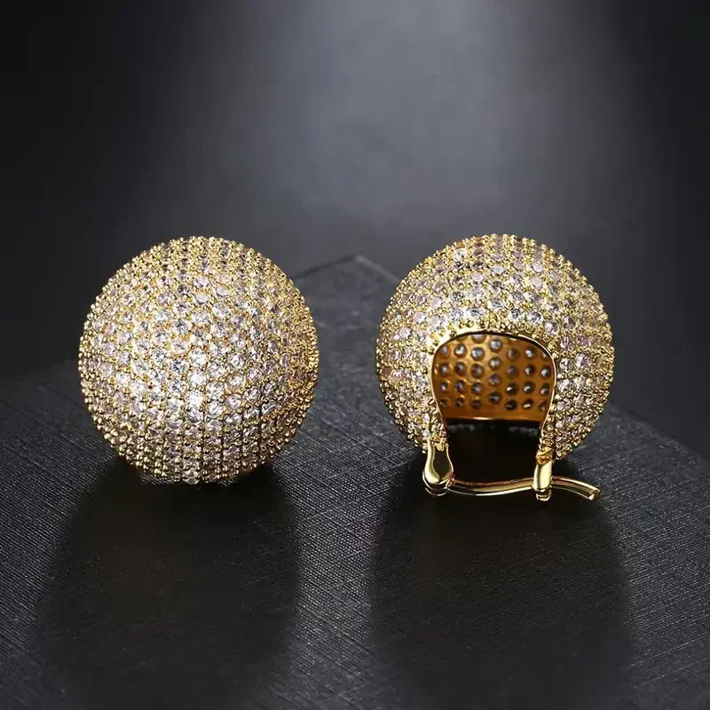 Boucles d'oreilles Panier Brillantes | Or