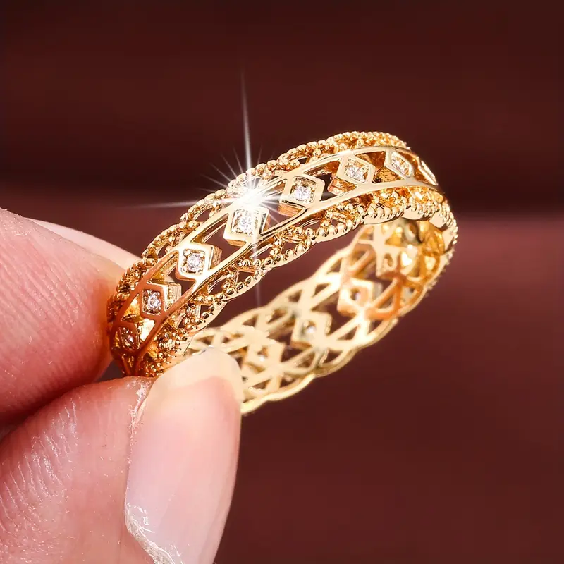 Bague Creuse en Or Brillant