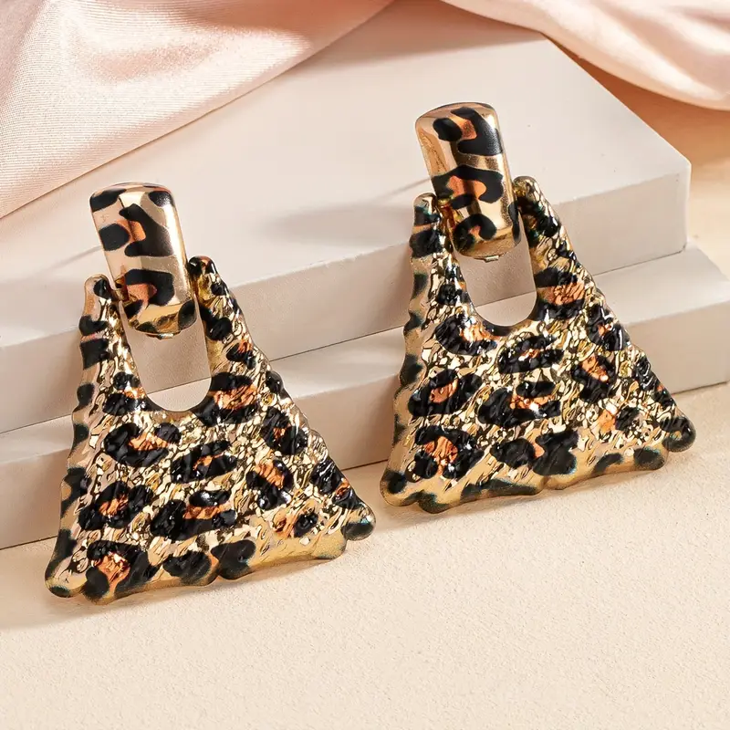 Boucles d'oreilles Léopard Doré Brillant