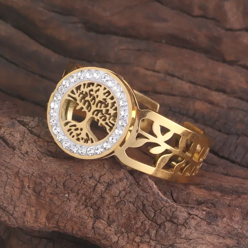 Bague en Or Brillant Arbre de Vie