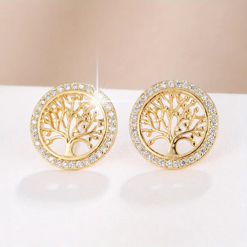 Boucles d'oreilles creuses Arbre de Vie