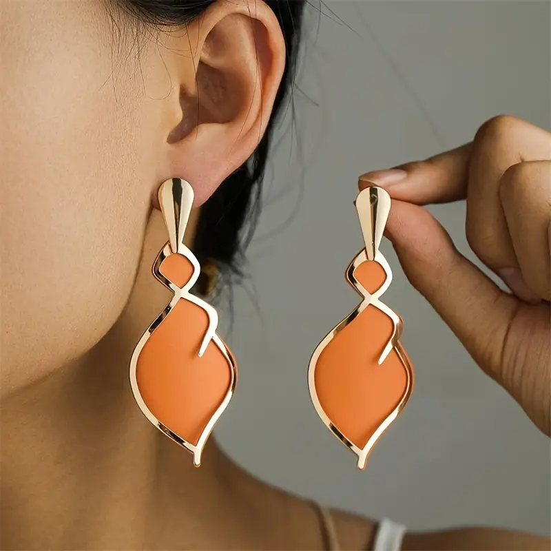 Boucles d'oreilles en or orange