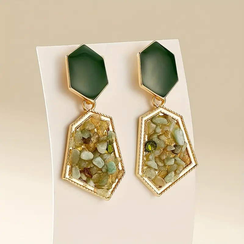 Boucles d'oreilles en cristaux verts
