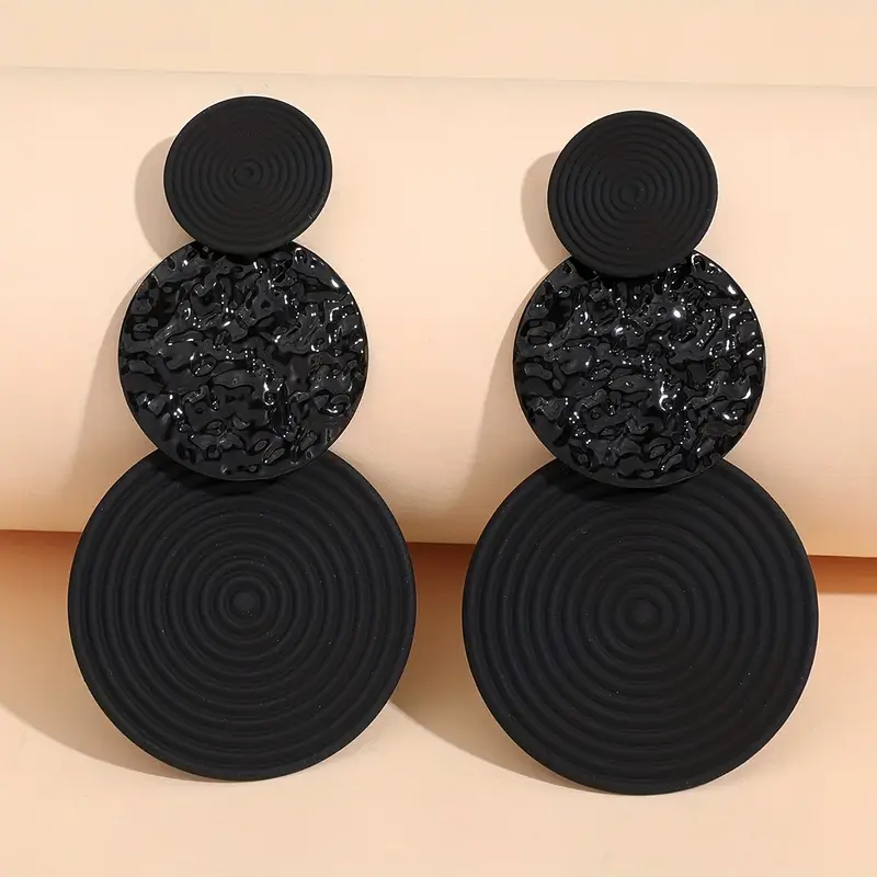 Boucles d'oreilles rondes noires
