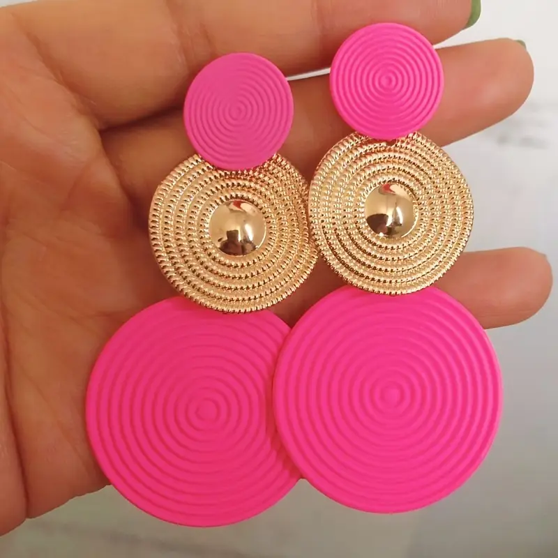 Boucles d'oreilles rondes roses