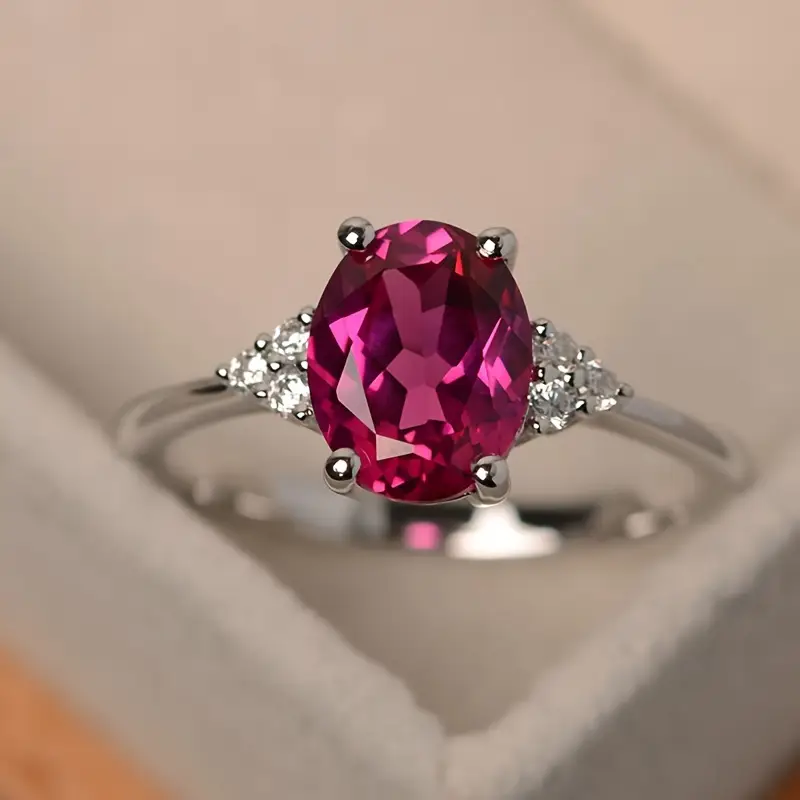 Bague Ovale en Grenat Vintage