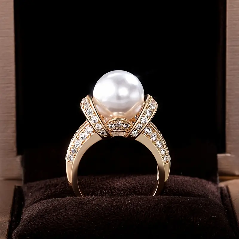 Bague Perlée Étincelante