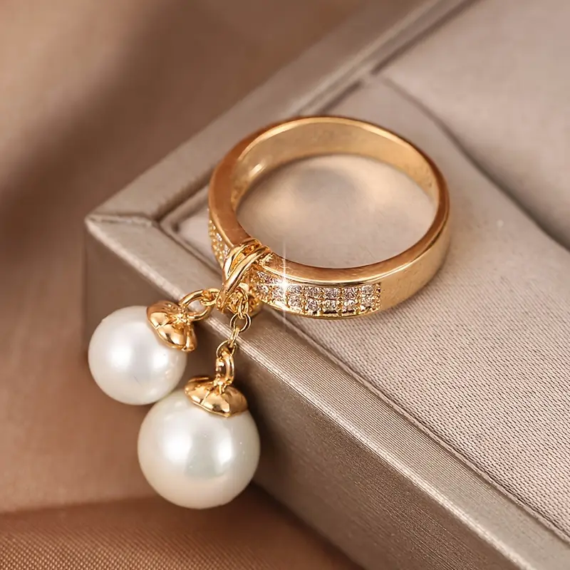 Boucles d'oreilles en perles suspendues brillantes
