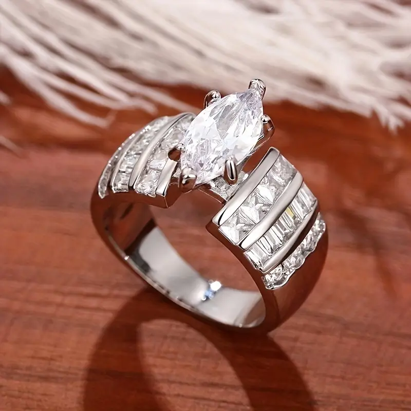 Bague en Argent avec Zirconia Ovale