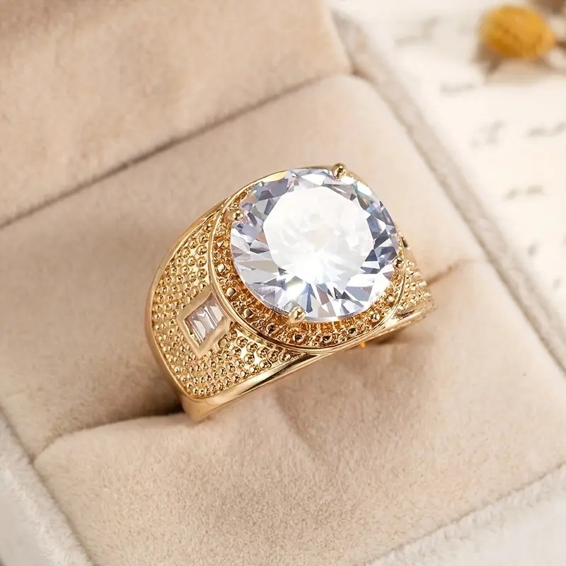 Bague Ronde en Cristal Étincelant