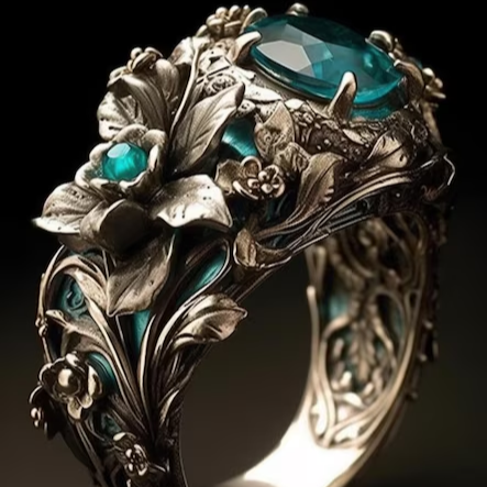 Bague en Zirconia Feuille Verte