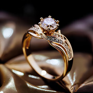 Bague en Zirconia Doré Exotique