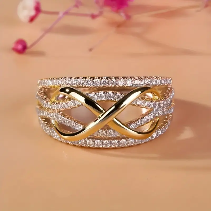 Bague en Zirconia Doré Infini