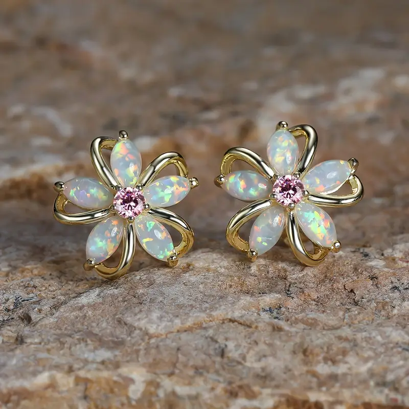 Boucles d'oreilles Opale Marguerite