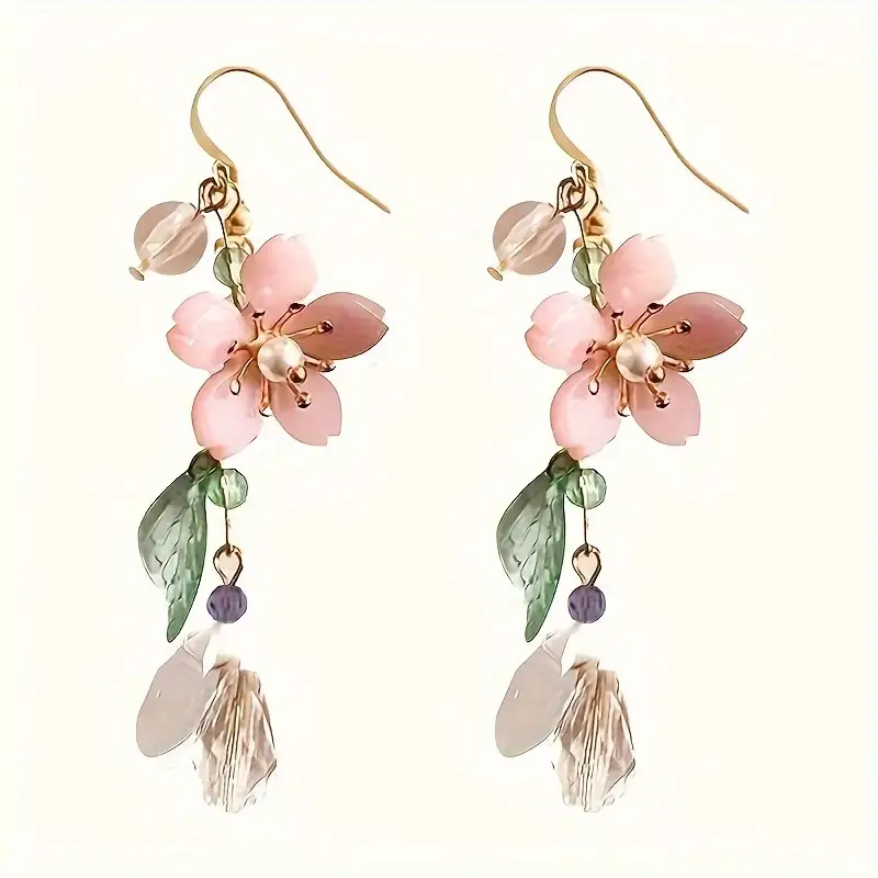 Boucles d'oreilles Fleurs Suspendues