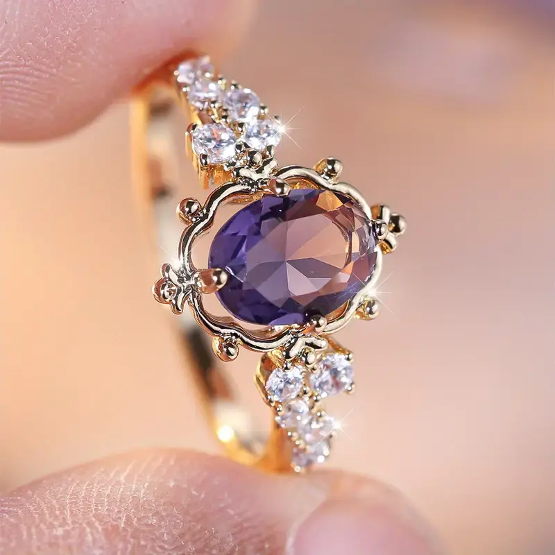 Bague en Or Violet Brillant