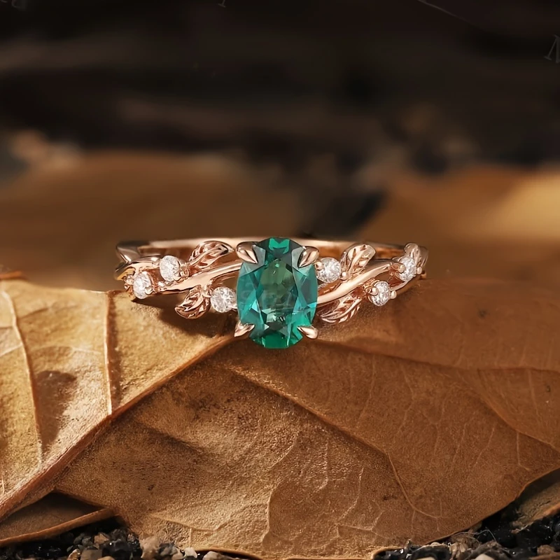 Bague en Cristal Rose Vert