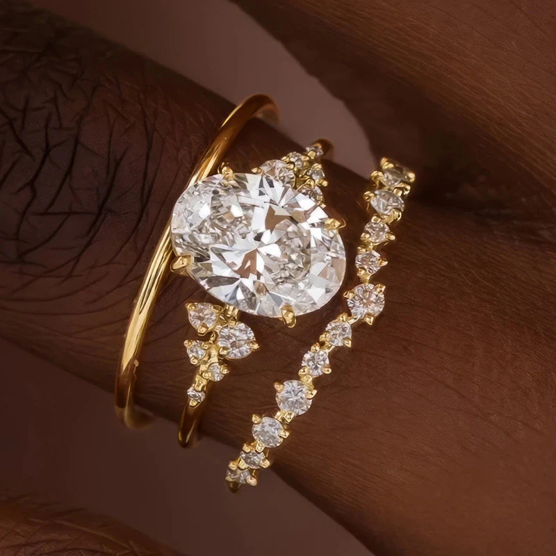 Ensemble de bagues en zirconium élégant