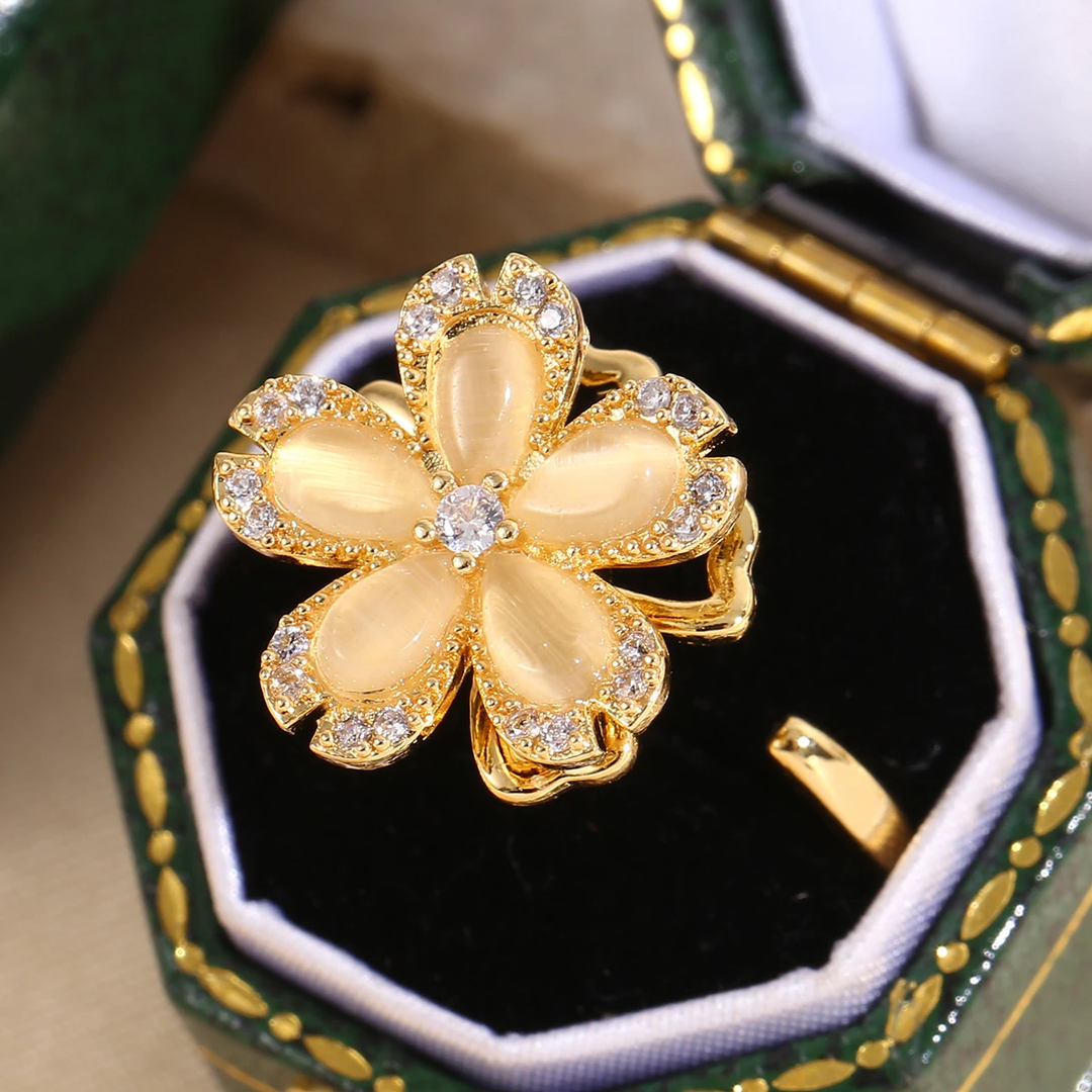 Bague Dorée Marguerite Brillante
