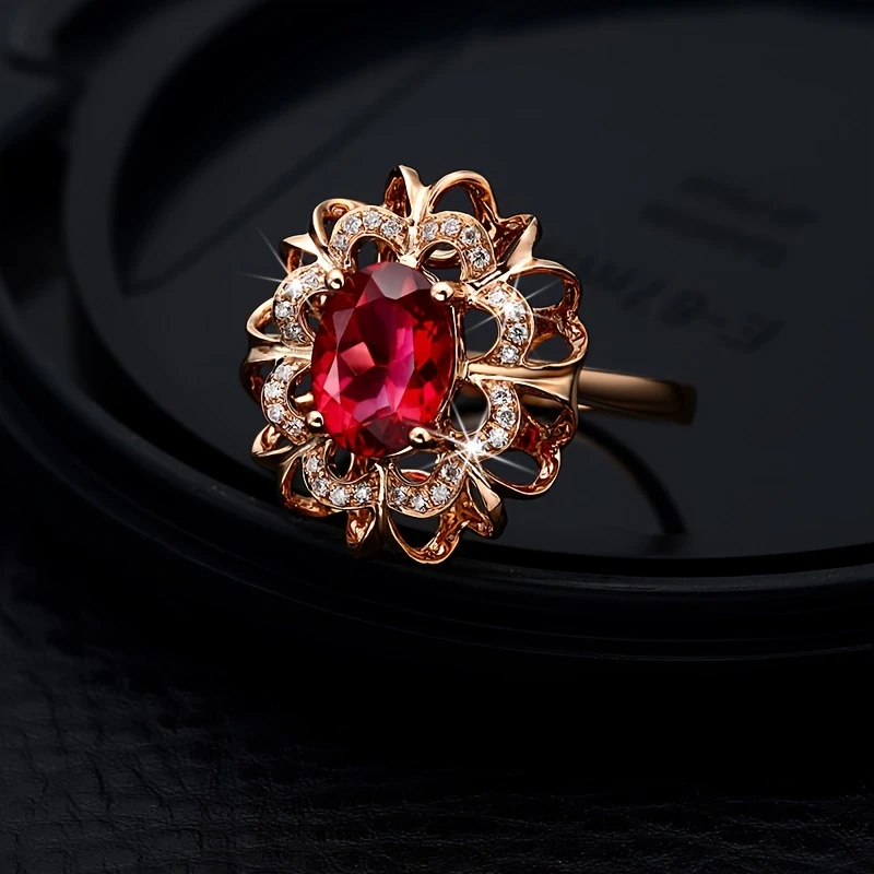 Bague en Rose de Cristal Rouge