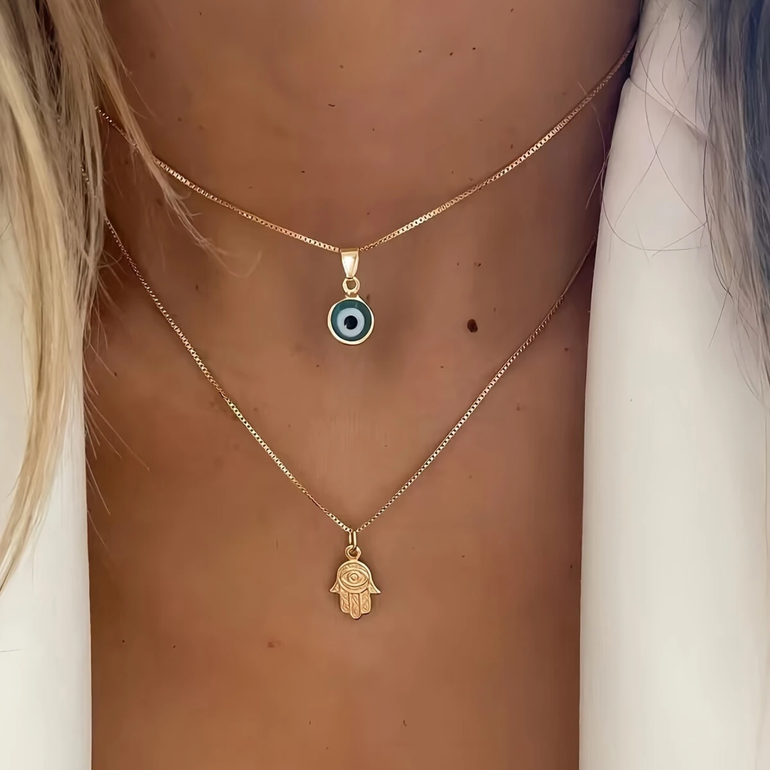 Collier Nazar à Couches Dorées