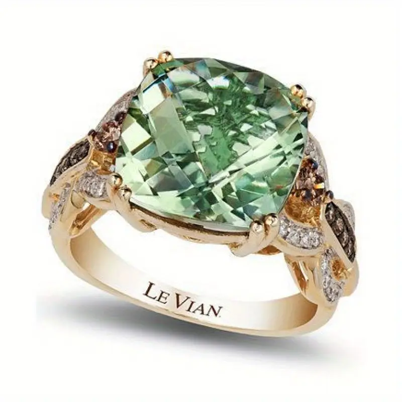 Bague en cristal d'olive dorée