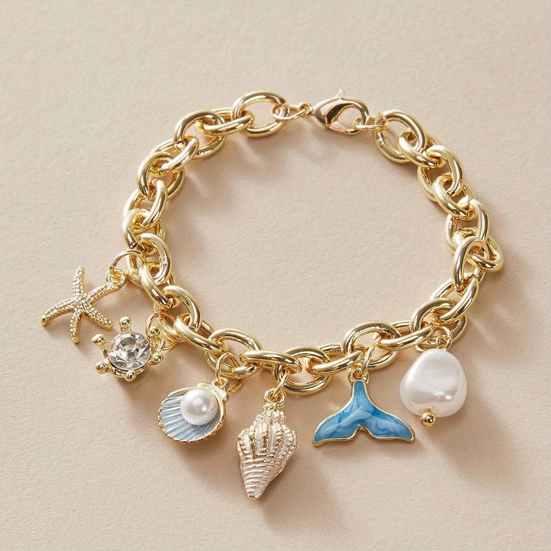 Bracelets en Or avec Coquillages Marins