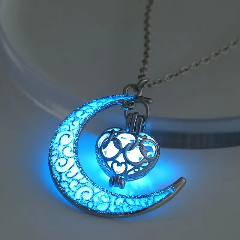 Collier Lune Lumineuse & Cœur