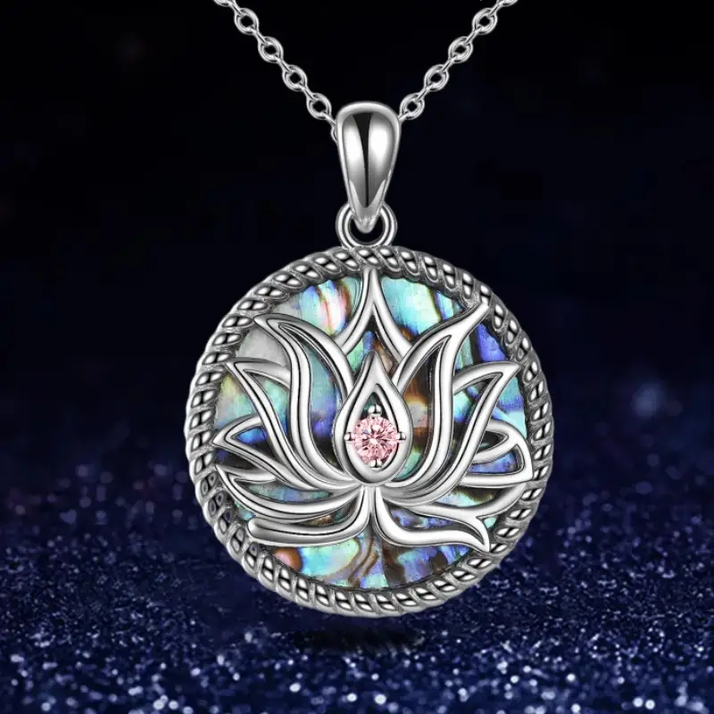 Collier en Argent Lotusse Coloré
