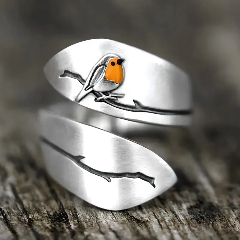 Bague Oiseau Argent Adjustable