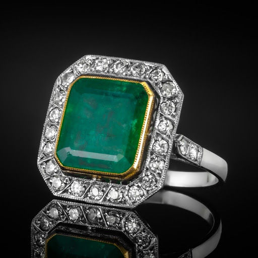 Bague en Cristal Cubique Incrustée Verte