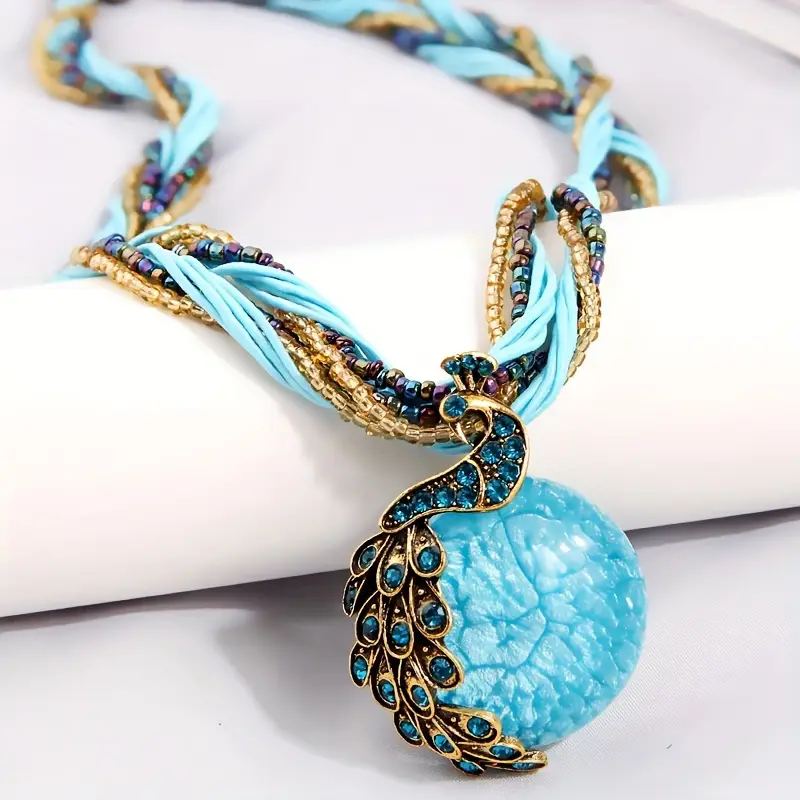 Collier en Sphère de Cristal Bleu